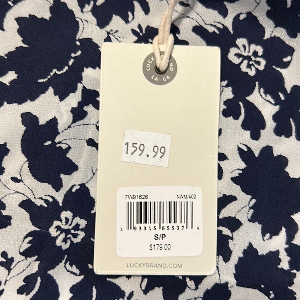 Lucky Brand NWT Karin 100% silk wrap floral print dress Size P/S - Picture 4 of 6